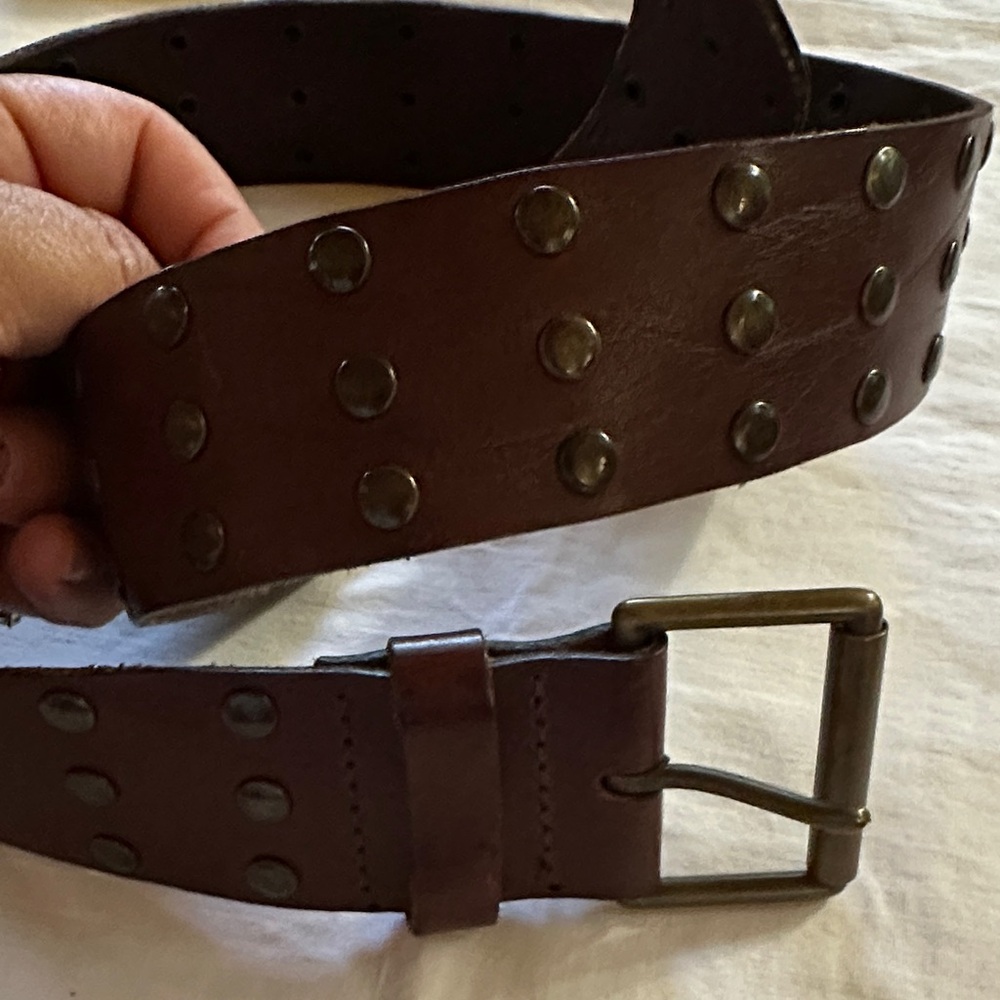 Brown Studded Leather Belt